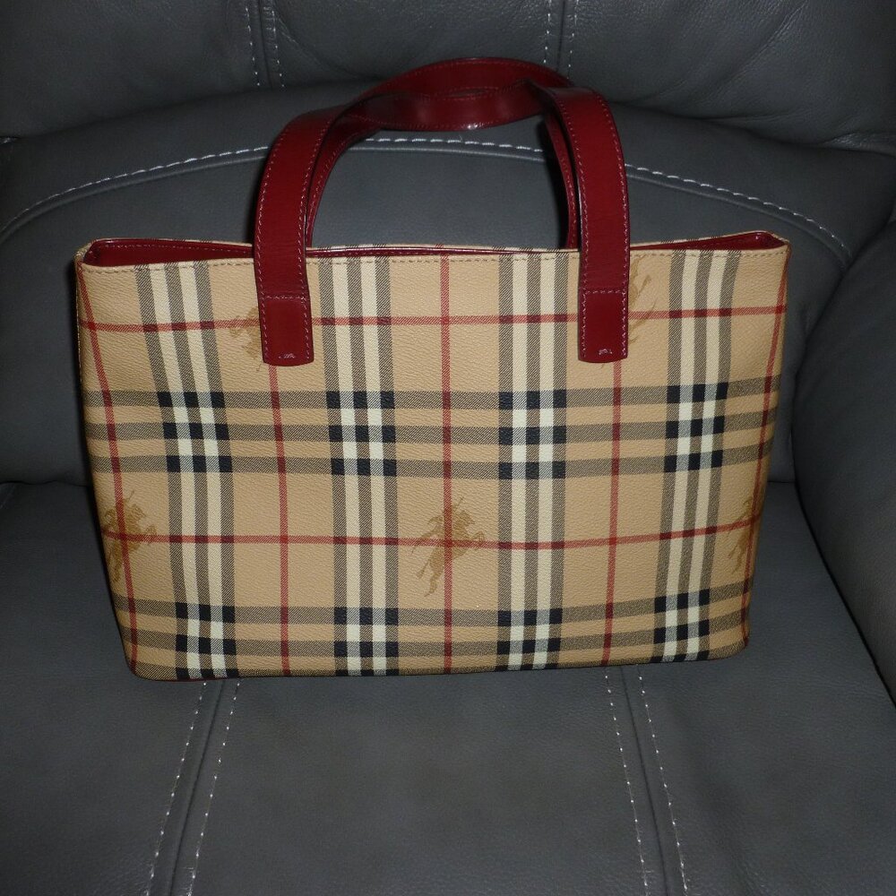 Burberry Haymarket Canvas Tote Bag Medium